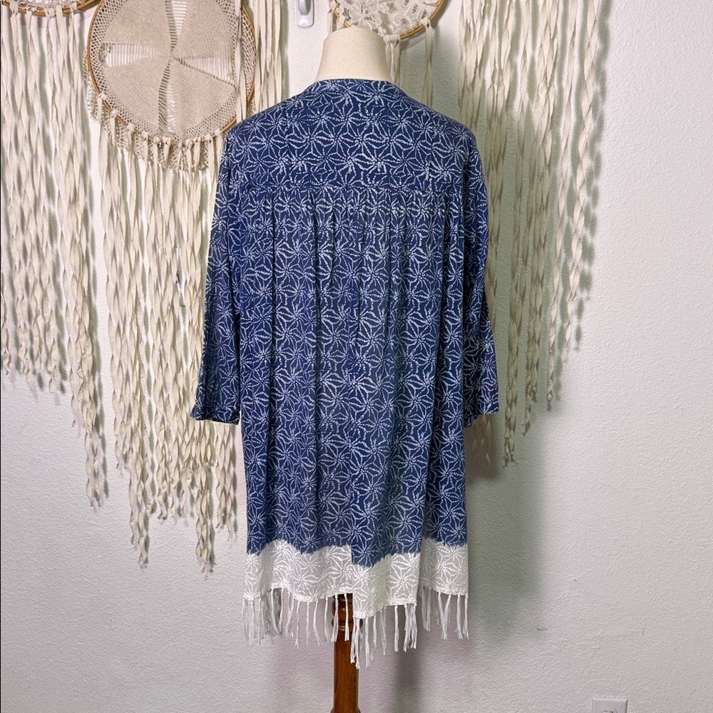 Roberta Roller Rabbit Blue Tassel Accent Cover Up Mini Dress M - Picture 5 of 10
